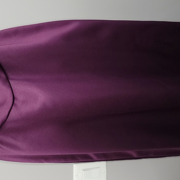 Plum Satin Spaghetti Strap Formal Dress, Size 14 - Picture 3 of 12